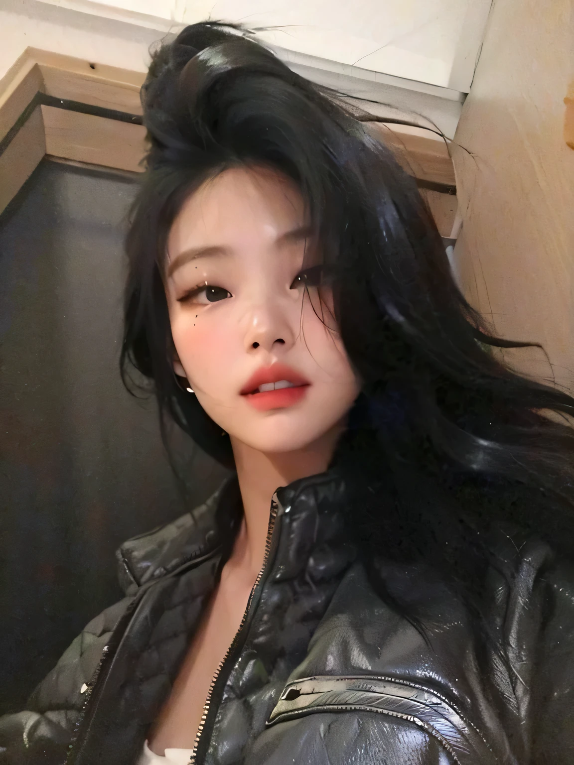 Mujer devastada con pelo largo y negro que llevaba una chaqueta de cuero., hermosa joven coreana, Hermosa mujer surcoreana, hermosa joven coreana, coreana, heonhwa choe, Jinyoung Canela, bae suzy, jennie blackpink, Gongbi, mujer coreana, Adorable pale korean face., actriz coreana, Lulu Chen, lee ji-eun, lee ji-eun