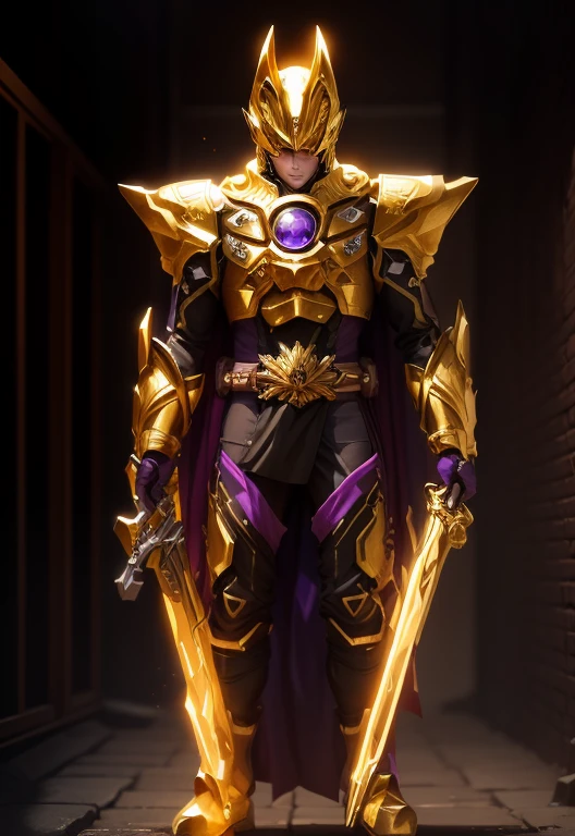 The color changes to gold and purple，Some gold and purple（Ensure its layering and armor texture，Gold as the main color）