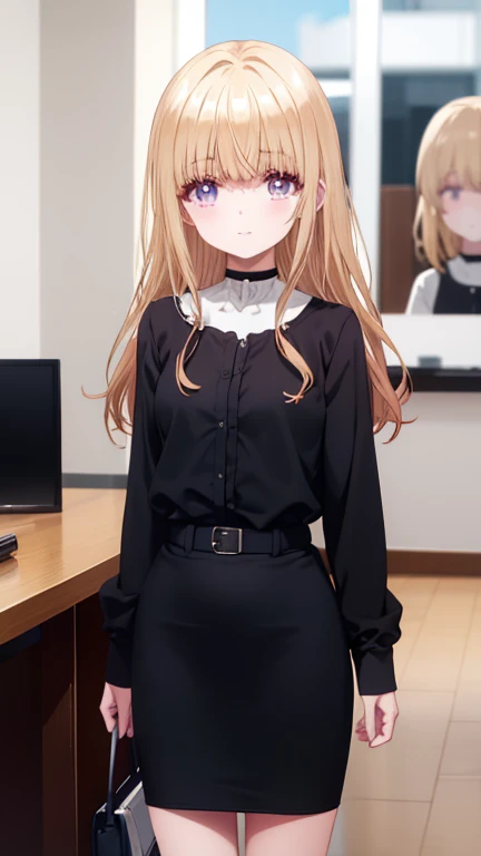 mahirushiina, Mahiru Shiina, golpes, pelo rubio, By the chestnut, (ojos amarillos:1.3), sonrisa,rubor,abre la boca,pelo largo,OL, gafas rojas, fin, chaqueta de traje negro, chaqueta con cuello, camisa de vestir blanca, camisa de cuello, escote, button, Correa, ID card on the neck., Black pencil skirt, tacones de aguja,pantimedias negras, sonrisa, rubor, ,Hay una computadora en el escritorio.,sentado con las piernas cruzadas en una silla,tomorrow,tomorrow日,
ROMPER indoors,oficina,
ROMPER looking at viewer, Todo el cuerpo, (tiro de vaquero:1. 5)
ROMPER (Obra maestra:1.2), of the highest quality, high resolution, fondo de pantalla de unidad 8k, (forma:0.8), (ojos finos y hermosos:1.6), cara muy detallada, Perfect lighting, CG muy detallado, (manos perfectas, perfect anatomy),