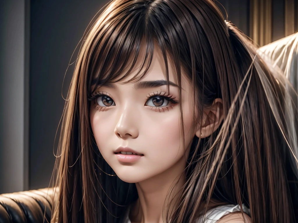 one girl, (((Open your mouth)))、(((Full nudity)))、(((Massive  on the face)))、Beautiful breasts、 Brown eyes, ((Gal Hairstyles、Twin tails)) blonde, girl, (Eye and facial details:1.0), break, (masterpiece, Highest quality, Very detailed, Detailed face, 8k)