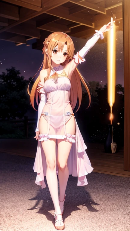 Asuna Yuuki, Sword art online, Orange hair, full body, sexy lingerie, female underwear, Dress