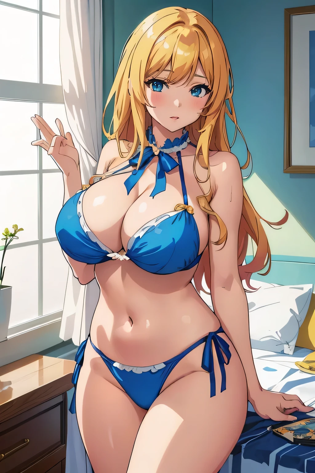 Anime Girls in blue bikini with Big Breasts in a room, seductive Anime Girls, , Marin Kitagawa Fanart, tits, attractive Anime Girls, Anime Best Girl, Beautiful and attractive anime , beautiful Anime Girls, On pixiv, Big Breasts!, On pixiv Top Rated, Pixiv 3DCG, Beautiful and attractive anime woman, Anime Girls