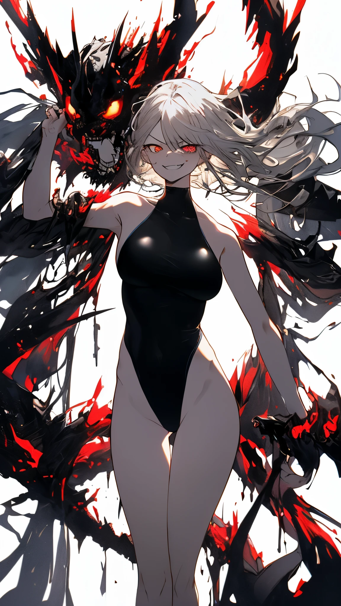 masterpiece, highest quality, Observe the audience, length Hair, Fresh, (Wavy Hair:0.7),
White Theme, ((((Gray ruins,)))),Human whole body,naked,Front view,Side view,Top view,Crimson Eyes,Bright pupils,length, Pure white straight hair、軽いsmile,(Cowboy Shot),Ultra-high resolution,Accurate,Very detailed,Awards,Attention to detail,highest quality,8k、全naked、Doomsday of the World、Black Dragon、Sexy beauty、Big Breasts、Very detailedな顔、dance、(((anger,smile)))、Sexy high leg swimsuit、Top view、Panoramic Viewpoint