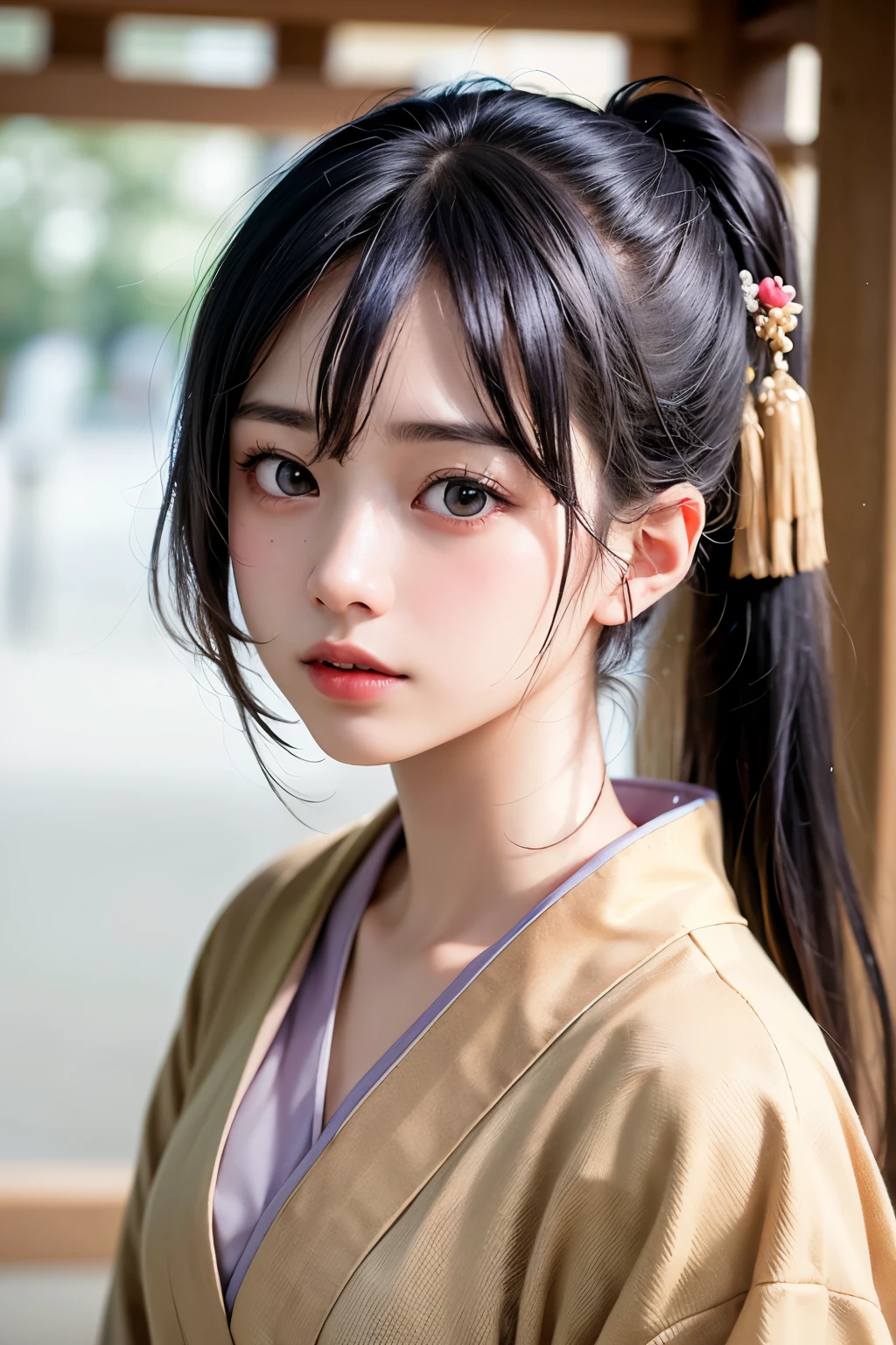 detailed face, cute face,brown eye, Great quality, masterpiece, High Resolutiupon, One girl, blush, (Captivating smile: 0.8), Star Student, chinese hanfu, hair accessory, necklace, jewelry, beauty, upon_body, Tyndall effect, Realistic, Shadow Room, Light Edge, Two-tupone Lighting, (Skin with attention to detail: 1.2), 8k UHD, SLR, Soft Light, high quality, Volumetric lighting, snapshot, High Resolutiupon, 4K, 8k, Background Blur, Real Persupon