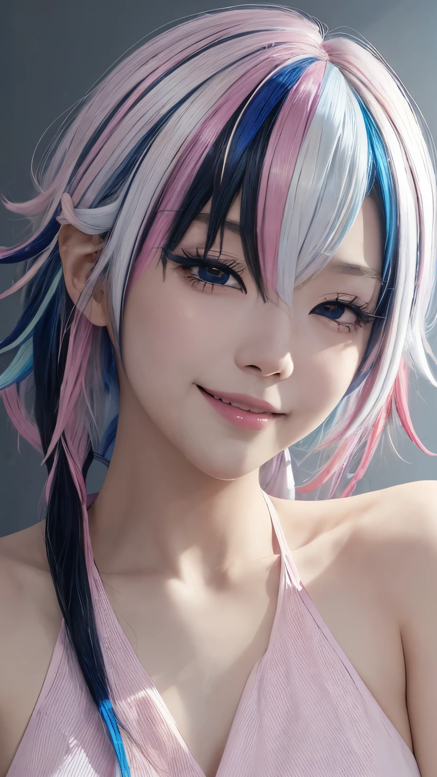 (Pink Fashion T-shirt:1.9),Clean background,White hair,Black Hair,Colorful Hair,short hair,Straight Hair,Long braids,发Light的红眼睛,Red X pupil,(draw an ing:1.6),street、灯Light、Exquisite makeup、Shut up、(Big tits:1.5)、(:1.6)、Long eyelashes、Off-shoulder shirt、Pink miniskirt,Looking at the audience(Laugh out loud),Big watery eyes,(Rainbow Hair:1.6),色彩Splash,(alone:1.8),色彩Splash,Color Explosion,Rough style,Messy lines,((Shiny)),(Colorful),(Colorful),(Colorful),Colorful,Thick painting style,(Splash)(颜色Splash),Vertical painting,Upper Body,Splash,Acrylic paint,Highest image quality,Best quality,masterpiece,alone,Depth of Field,Draw a face,Colorful的衣服,(grace:1.2),A gorgeous one,(grace:1.wait:1.4),(((masterpiece)),(((best quality)) ),((Ultra Detailed)),(Light),(Dynamic Angle),((Floating)),((Messy hair)),(one person),(1 girl),(((Detailed face Beautiful detailed face)) ,collar,b shoulder,((Colorful的头发)),((Striped hair)),beautiful eyes,,(((Colorful的眼睛))),((((Colorful的背景)) ),(((High Saturation))),(((周围都是Colorful的水花))),Very happy smile((Colorful的头发)),((Striped hair)),beautiful eyes,,(((Colorful的眼睛))),(((Colorful的背景))),(((High Saturation))),(((被Colorful的水花包围))),Very happy smile((Colorful的头发)),((Striped hair)),beautiful eyes,(((Colorful的眼睛))),(((Colorful的背景))),(((High Saturation))),(((被Colorful的水花包围))),Very happy smile,Above the hips