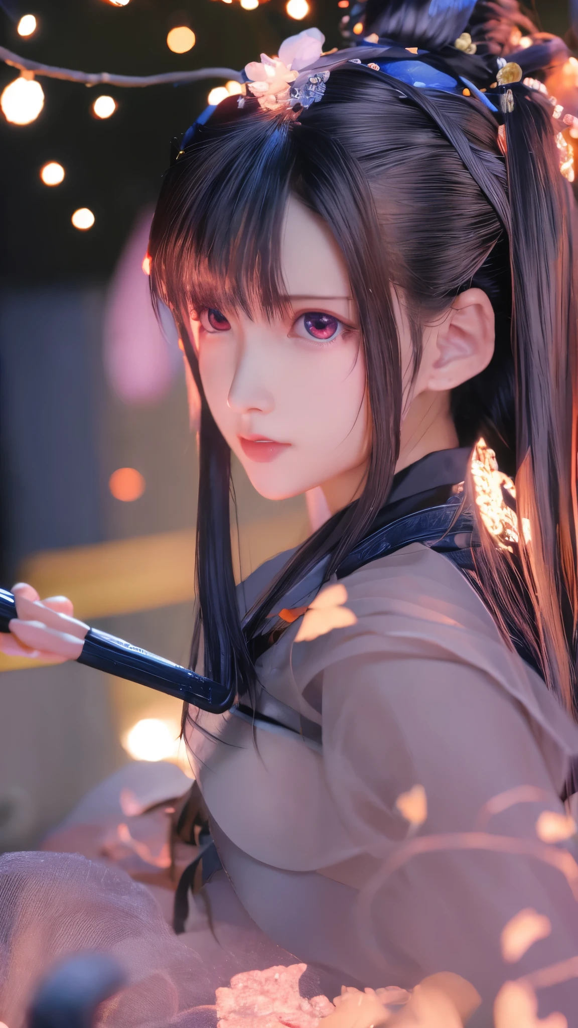 (Best quality, Ultra-detailed, photo-realistic:1.37), Silver-haired woman, (big breast:1.5), Fantastic blue eyes, Happy woman beating eggs with chopsticks, Soft lighting, pink apron, illustration, bangs, Flowing hair, Gentle breeze, Shiny hair, Thick egg whites, Close-up of black stockings, mitts, chef's hat.Blonde hair, Gradient hair, Pink hair, folded ponytail, blue halo, Glowing eyes, Wide eyes, drunk, Anime style, shadowing, back lit lighting, macro photograph, Close-up, first person perspective, head out of frame, hyper HD, High details, Best quality