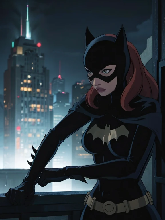 ** Photorealistic yet stylized, cel shaded anime, "The Dark Knight Rises" style, a chance encounter reveals Selina Kyle, aka Catwoman, from "The Dark Knight Rises." Anne Hathaway's performance is fascinating. Her emotions, in a close-up portrait, depict a feline-inspired vixen amidst a rain-soaked Gotham cityscape with a touch of sundew, cozy night, highly detailed, action, strong shadow effect, low angle view, chiaroscuro, beautiful lighting, cinematic, visual and aesthetic key to "The Dark Knight Rises" --niji version --s 115 --c 8 --ar 16:9 , picture of Selina Kyle , ((Cat woman)) from bat man rappelling down from a skylight at a night of a full moon into a back vault full of trip lasers to steal a red ruby diamond