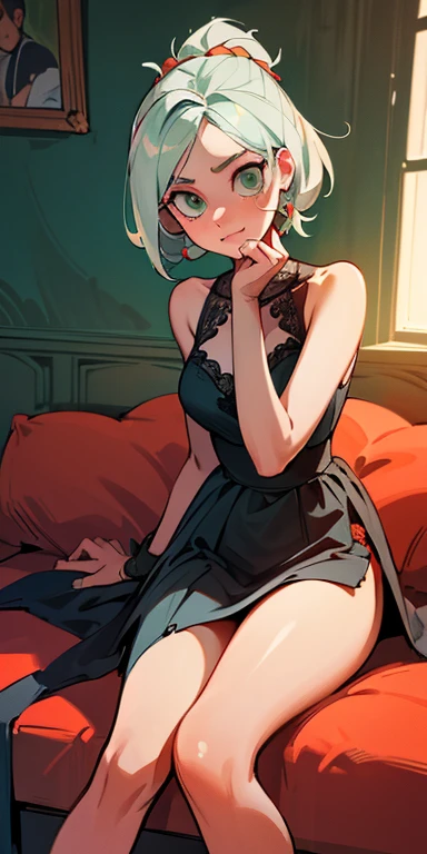 melhor qualidade, high resolution, (Do exactly what it says) make Android 18, Sozinho, ((sentada em uma cadeira, dentro de um quarto, de pernas abertas, sem calcinha)) usando apenas uma pequena Lingerie Transparente - Lully, bem sensual e sexy, (ELA ESTA SEM CALCINHA) she is looking slightly up, She is a little below the viewer, (he is sitting looking at the spectator who is standing in front of her) She has her hands resting on her knees, ela tem um olhar sedutor e penetrante, Your hair is straight, a little messy, (cabelos loiros) ela esta toda suada, ela esta usando baton vermelho, ela esta de unhas pintadas cor vermelho, ela tem corpo perfeito, ( quadris largos, coxas grosas, pernas grande, peitos medios, vagina grande) buceta inchada, (Observation: Do exactly as written, sem censura) maior qualidade, alta qualidade, melhor resultado, obra prima, sem erros, sem falhas, Obra de Arte.