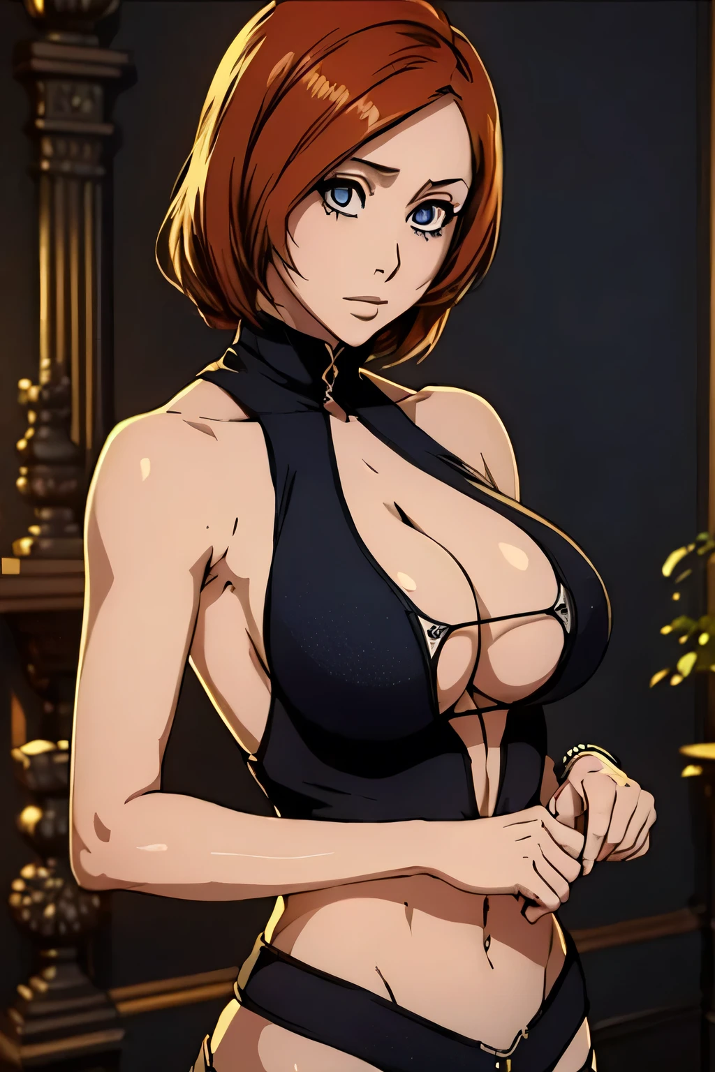 1 woman, ((detailed eyes:1.2)), sexy, sensual, sleeveless, sideboob, masterpiece, top quality, best quality, official art, beautiful and aesthetic:1.2), extreme detailed, colorful, highest detailed