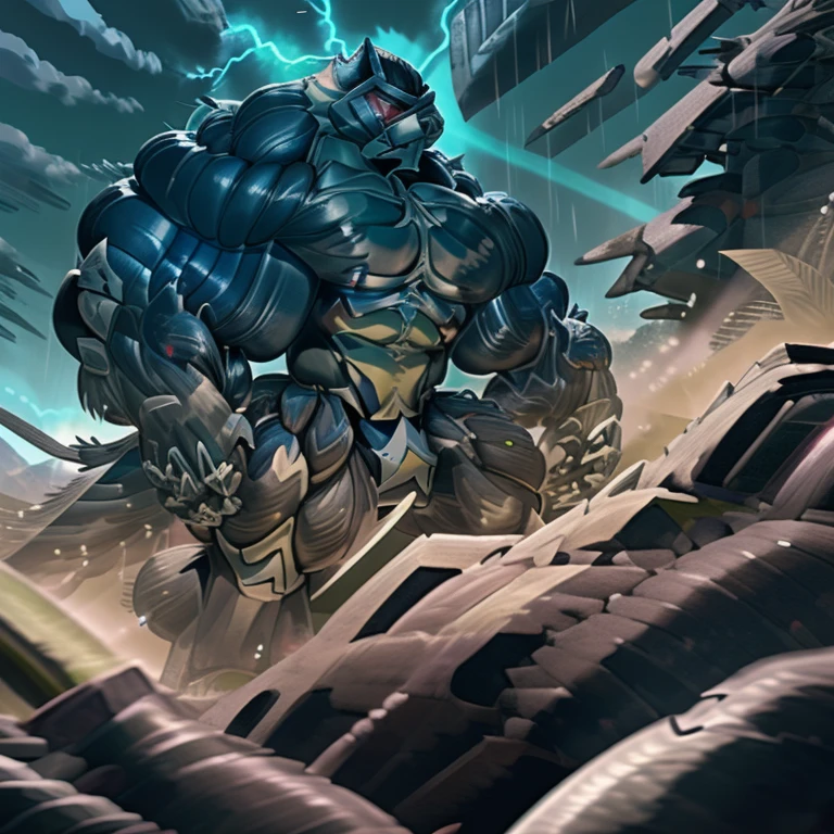 (masterpiece. official art. 8k. best quality. detailed full body. full body.)
(situation 1 : dominating LUCARIO.  Height 1800m.)

(Additional details 1: wearing a full-face helmet. helmet is jet black. The color of NANOSUIT is jet black. high-tech bio-mecha armor. real texture material. whole body shines like metal. Wearing cyberpunk mecha. emphasizes the muscles. suit fully made of metal. intricate armor. Robotic suit. suit fully made of metal. NANOSUIT with the same design as LUCARIO.). (Lucario has 5 toes.)

(Additional details 2: (Detailed head. Detailed Body. Detailed abs. gigantic muscles. HYPER MUSCLES. Gigachad Muscular. big muscle. pecs. triceps. traps. unusually developed muscular body. body full of huge muscles. showing off muscles. pectorales enormes. Exaggeratedly huge muscles. huge muscles. long legs.). sitting on the throne,

(Additional details 3: nj5furry, Spread wings. It has wings. black have big wings. The claws are sharp. Sharp teeth.5 toes.).  (Additional details 4: black color hyper penis. hyper black penis. big penis) (Additional details 5 : Spraying hyper cum up everywhere into the sky from his erect penis. wide spray of cum, covered in cum, cum splashing in front of camera, bukkake, earth is under a thick later of cum.) He is laughing defiantly.