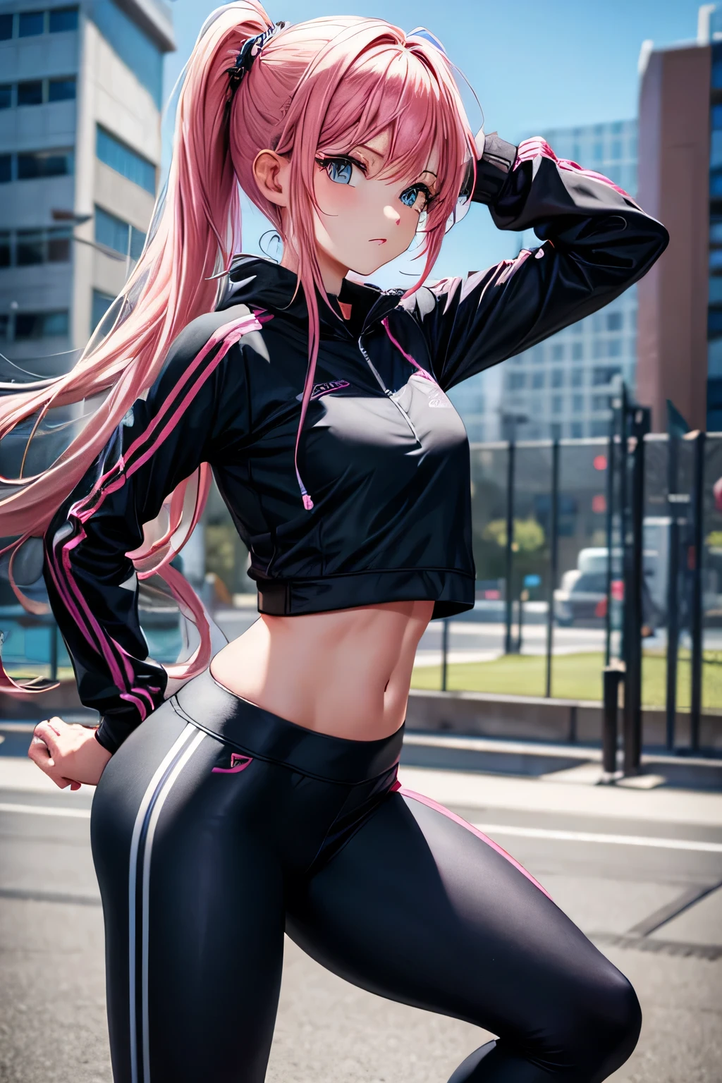 girl in stoff leggings und sport BH
