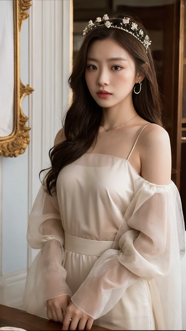 Empress Dowager West、See-through、It&#39;s digging in、Turn around、Turn your back、Buckshot、I&#39;m not wearing anything underneath、Full Body Shot、20th Ayaka、NiziU AYAKA、 ４Ｋ、１People Women、slender、 Loose, wavy styling 、Fascinating and attractive、Including the texture of the face and skin.，Detailed eyes