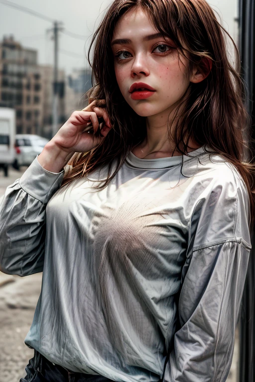 1girl,hard nipple behind the shirt