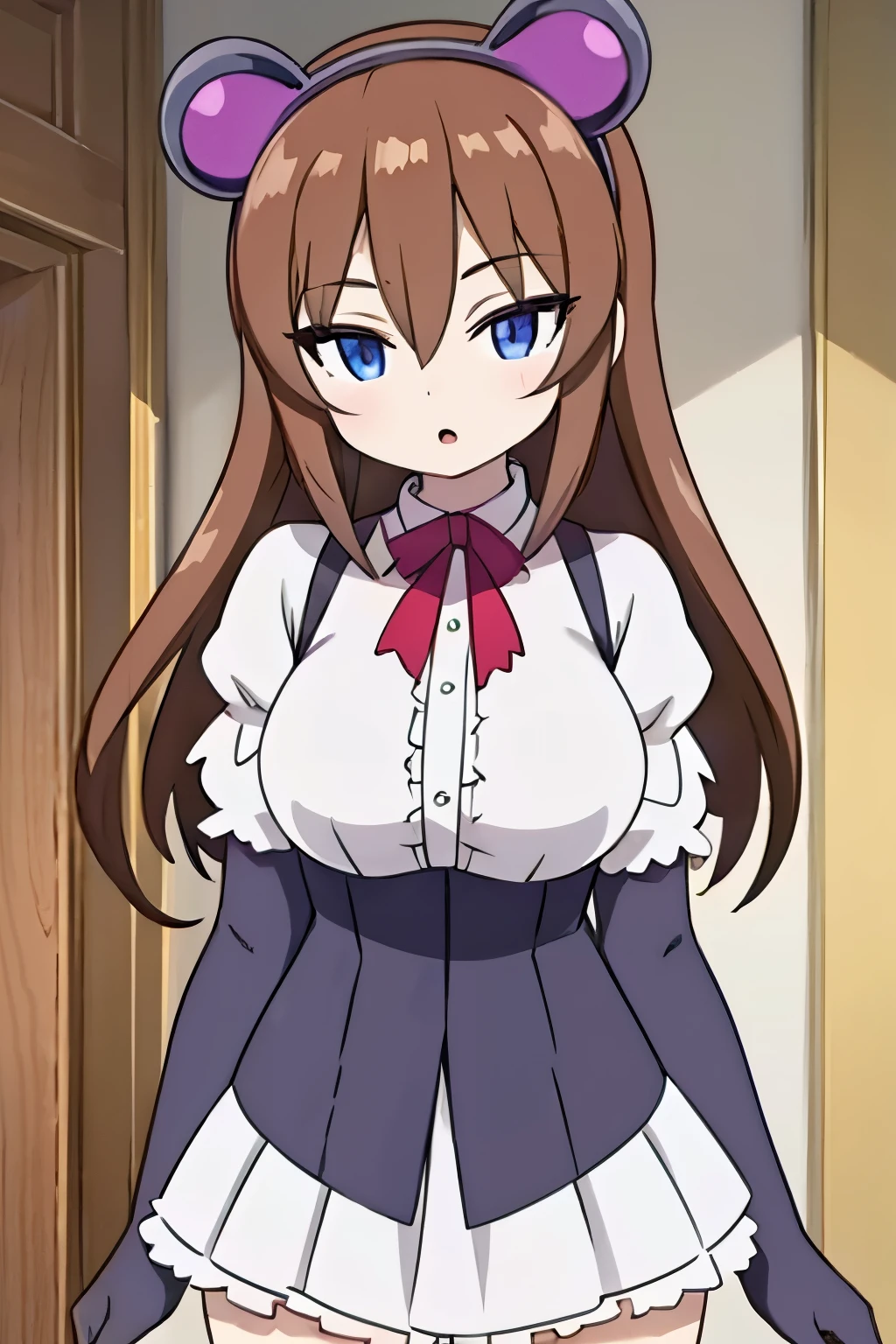 D Cup Beautiful breasts masterpiece highest quality High resolution black A slightly open mouth Glaring eyes Mouth slightly open Contemptuous Eyes Condescending eyes to close range