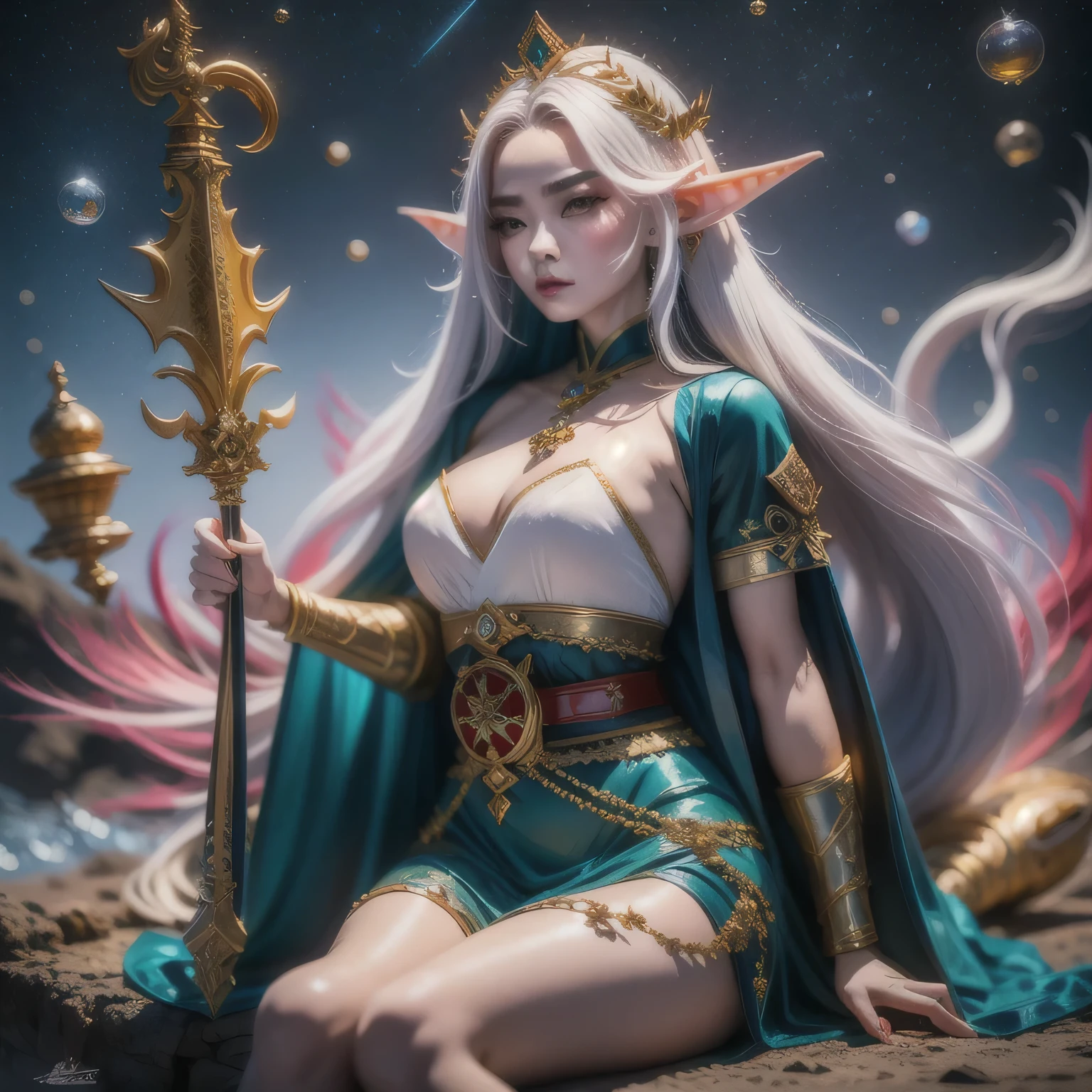 there is a mermaid with long hair and a crown on her head, portrait of mermaid warrior, the dragon girl portrait, beautiful and elegant elf queen, elf queen, mystical atlantean valkyrie, beautiful female gorgon,anime girl with long hair and red belt posing in front of a sky, beautiful digital artwork, 2. 5 d cgi anime fantasy artwork, trending on cgstation, 4k highly detailed digital art, cgsociety and fenghua zhong, digital fantasy art ), artwork in the style of guweiz, epic fantasy digital art style， white horns queen demon, portrait of an elf queen, elf princess, queen of winter, portrait of mermaid queen, portrait of very beautiful elf, sha xi, （（1 girl））, solo