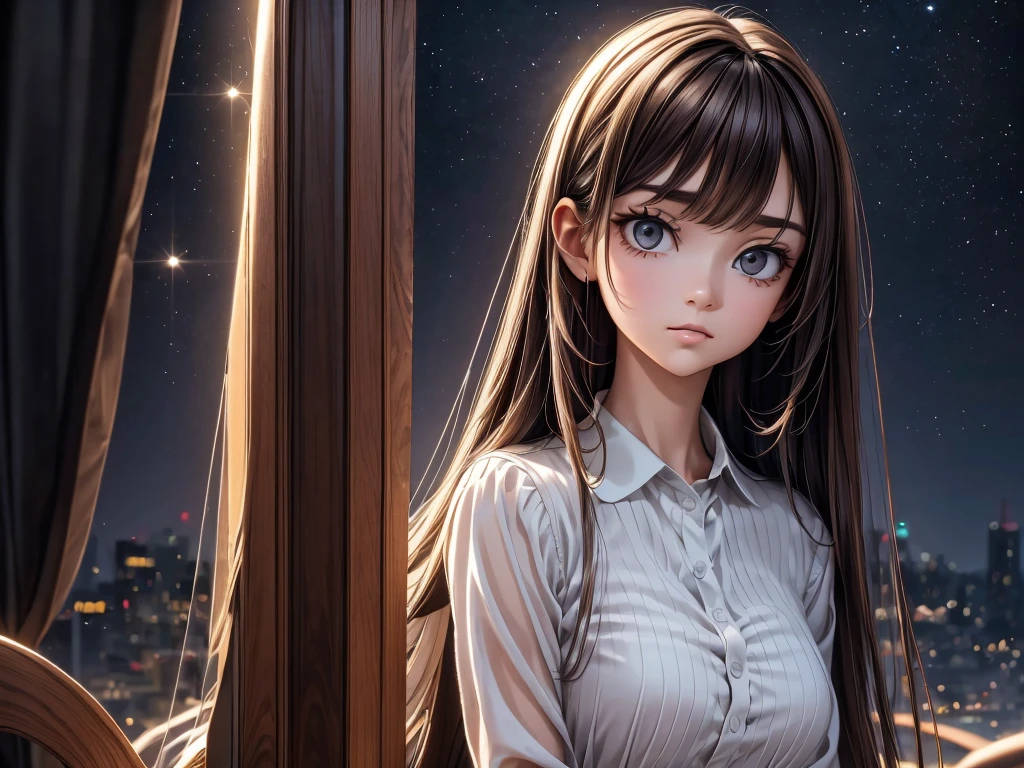 (best quality,4k,8k,highres,masterpiece:1.2),ultra-detailed,(realistic,photorealistic,photo-realistic:1.37),flying skeleton in the sky,frightened girl,illustration,horror,night scene,dark colors,glowing moonlight,twinkling stars,sinister atmosphere,misty clouds,bare tree branches,cold breeze,lonely girl shivering,worry-filled eyes,hunched posture,gloomy background,depth and texture,haunting shadows,dramatic lighting,spooky ambiance,high contrast,subtle details.