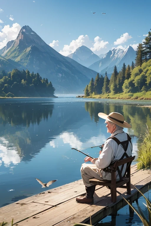 he has a fishing rod