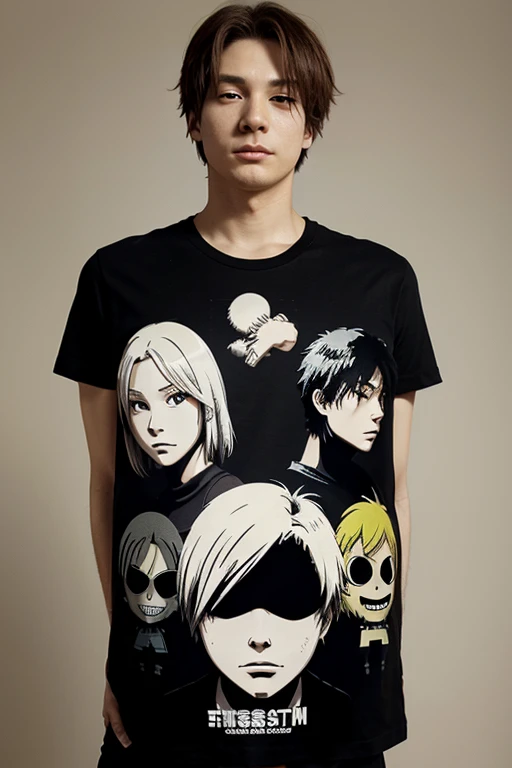 Shirt design that shows several characters from the assassination classroom animation