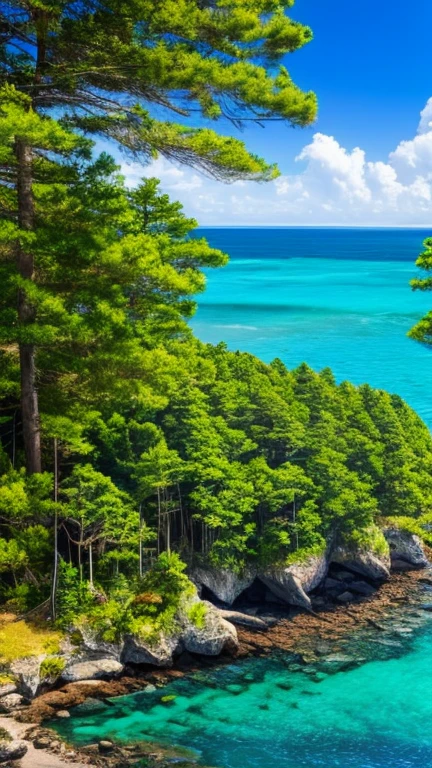 A forest island from the Ocean's perspective. 
