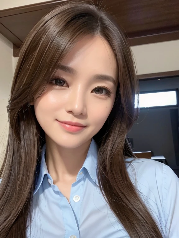 Tabletop、highest quality、Genuine、Very detailed、finely、High resolution、8k wallpaper、38 years old、One beautiful woman、、、light brown disheveled hair、Wear a business suit、Sharp focus、Perfect dynamic composition、Beautiful and detailed、Thinning hair、Detailed Genuine skin texture、smile、Close-up portrait、Model Body Type、Newly built living room、
