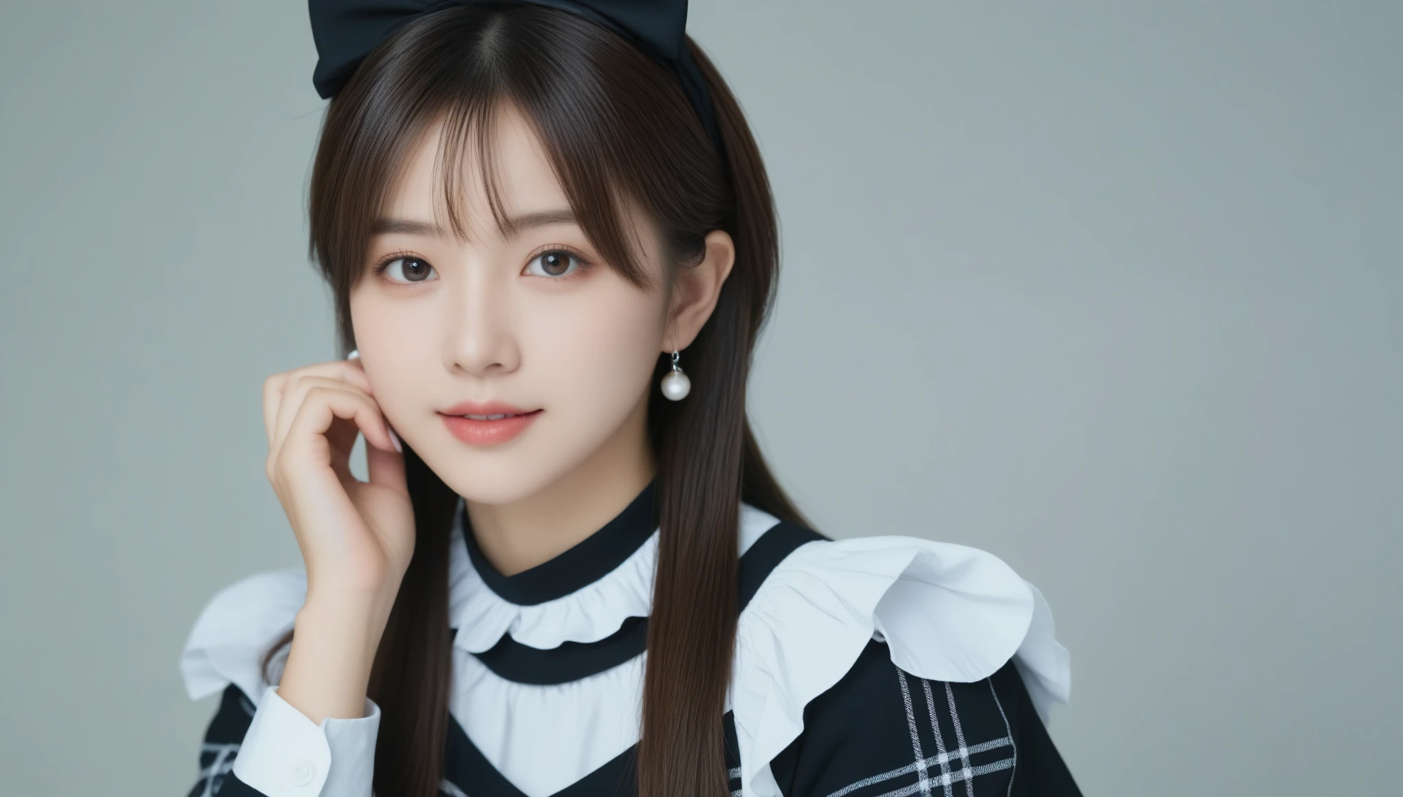 8K, Ultra-high resolution, highest quality, masterpiece, Surreal, photograph,Three-part method, girl1名, (:1.3), かわいいgirl, Cute face, Beautiful eyes in every detail,Japan Female Announcer,8K,8K, Ultra-high resolution, highest quality, masterpiece, Surreal, photograph, girl1名, (18-year-old:1.3), かわいいgirl, Cute face, Beautiful eyes in every detail, 細かくdetailedに, one girl, (a beauty girl, delicate girl:1.3), (13 years oldic Lolita:1.3), (Two Side Uirstyle:1.3), (Tartan:1.2),(Street view:1.3), (No makeup:1.3),Very fine grain definition, (Symmetrical eyes:1.3),Small breasts, Brown eyes, Parted bangs, Brown Hair, girl, (Eyes and facial details:1.0), (Get closer to the face, Zoom in on face, Face Focus:1.0), (masterpiece, highest quality, 超detailed, detailedな顔, 8k)、See through 、Look at the audience、beauty,Long neck、Smile a little、Please close your mouth and laugh、(((Ideal body proportions))),A cup small breasts :2,、Portraiture:2、Perfect Anatomy、Vivid details、detailed、Surreal、Light and shadow,Strong light,Fashion magazine cover,Thin lips