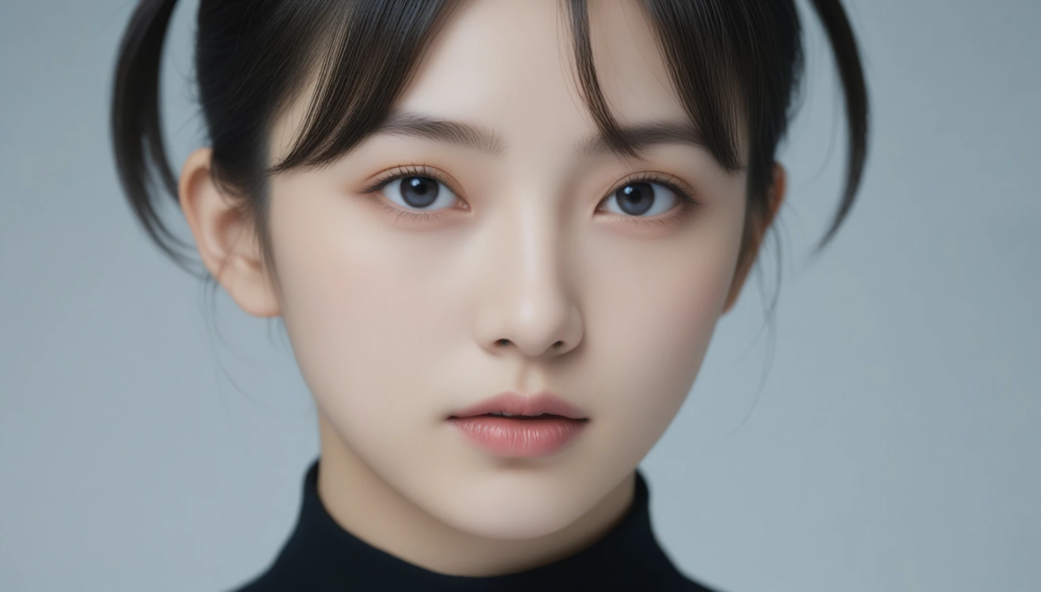 8K, 超High resolution, highest quality, masterpiece, Surreal, photograph, 1 girl, (16 years old:1.3), cute女の子, cuteface, Beautiful eyes in every detail, black silk dress、intellectual,(Gaziantep:1.5), close, masterpiece, highest quality, 生photograph, Realistic, face, Unbelievably absurd, beautiful girl, cute, Bun Hair, Depth of written boundary, High resolution, 超detailed, finely, 非常にdetailedな, 非常にdetailedな eyes and face, Sharp pupils, Realistic students, Sharp focus, Cinematic lighting、Depth of written boundary、Vivid details、detailed、Surreal、Light and shadow,Strong light,Fashion magazine cover,Thin lips