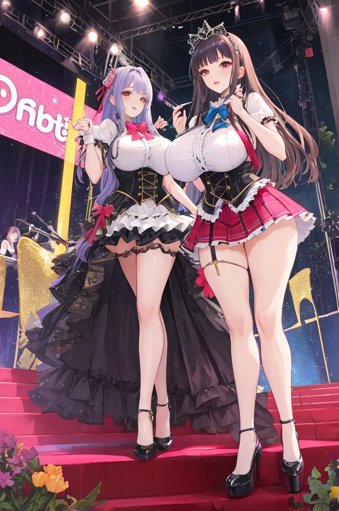 A woman with big ,Gorgeous woman,((Perfect idol)),ta skirt,Smooth underbust,Long hair,Exquisite,pubic,Perfect long legs,