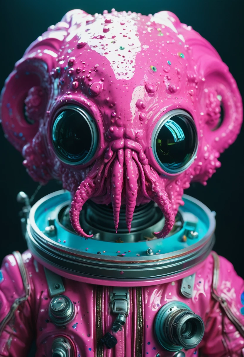 8K, ARTISTIC photogrAphy, best quAlity, mAsterpiece: 1.2), A (potrAit:1.2) Don Bluth Style  ASTRONAUT Cthulhu pink Toon Doll, full body RAW candid cinema, cyan hair, 16mm, color graded portra 400 film, remarkable color, ultra realistic, sad admosphere, dark lighting, oppressive atmosphere, depressive colors, kodak portra 400, photograph,r, Natural Light,  Pinhead lighgts, blur reflection, Brush Strokes, Smooth, abstract, Splatter, Oil On Canvas, rainbow colors, fractal isometrics details bioluminescens : a stunning realistic photograph of wet bone structure, 3d render, octane render, intricately detailed, titanium decorative headdress, cinematic, trending on artstation | Isometric | Centered