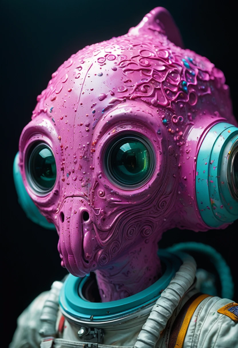 8K, ARTISTIC photogrAphy, best quAlity, mAsterpiece: 1.2), A (potrAit:1.2) Don Bluth Style ASTRONAUT Cthulhu pink Toon Doll, full body RAW candid cinema, cyan hair, 16mm, color graded portra 400 film, remarkable color, ultra realistic, sad admosphere, dark lighting, oppressive atmosphere, depressive colors, kodak portra 400, photograph,r, Natural Light, Pinhead lighgts, blur reflection, Brush Strokes, Smooth, abstract, Splatter, Oil On Canvas, rainbow colors, fractal isometrics details bioluminescens : a stunning realistic photograph of wet bone structure, 3d render, octane render, intricately detailed, titanium decorative headdress, cinematic, trending on artstation | Isometric | Centered
