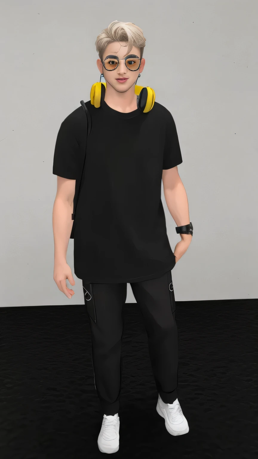 Boy,headphone yelow
