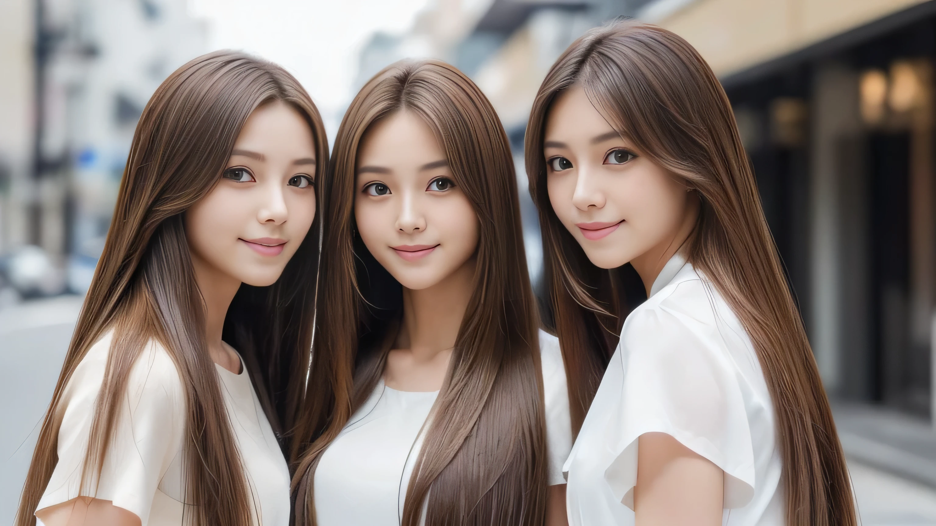 (((Two identical twins standing happily facing each other　A frontal shot of them standing)))　(two women with length brown hair posing for a picture, thin and shiny hair, Ulzzang, long and straight hair of brown color,, Brown long hair, beautifulgemini portrait, Brown long hair, beautifulgemini, length Hair, Smooth Hair, Flowing brown hair, With the same hairstyle, length, Flat Hair, length brown hair, Attractive long hair, Beautiful brown hair　Two women with long brown hair posing for a photograph, Digital Art inspired by Wang Duo, tumbler, Digital Art, thin and shiny hair, Ulzzang, long and straight hair of brown color,, Brown long hair, beautifulgemini portrait, Brown long hair, beautifulgemini, length Hair, Smooth Hair, Flowing brown hair, With the same hairstyle, length, Flat Hair)　((both sides Random poses showing as much back and hair as possible:1.8))　((Both sides Beautiful 24 year old hair model with long black hair, girl with super Very long hair that reaches down to the ankles, extremely Very long hair that reaches down to the ankles, Very long hair that reaches down to the ankles,Very long hair that reaches down to the ankles , Flowing Hair, very Very long hair that reaches down to the ankles, Very long hair that reaches down to the anklesgirl,Very long hair that reaches down to the ankles , flowing light brown hair, length Hair windy, Very long light brown hair, flowing light brown hair,Incredibly straight long-lasting hair, Abnormally long髪!!!!　Her highest quality!!!! hair is long and straight., very long light brown hair that reaches down to the ankles, highest quality light brown hair , , Highest quality long straightなVery long hair that reaches down to the ankles　straight, beautiful, High quality hair, Very long hair that reaches down to the ankles and highest quality straight light brown hair, straight, highest quality light brown hair, Perfect silky straight hair of the highest quality, straight, highest quality light brown hair , lengthLight brown hair straight hair, length, Thick and voluminous light brown hair　Her hair is long and straight, Very long light brown hair, Abnormally long、or very long light brown hair, very long, straight, Light brown hair that reaches down to her ankles, Abnormally very long straight, beautiful hair of the highest quality, length Hair, length, straight light brown hair ,Extraordinarily very long light brown hair that lasts forever and free straight light brown hair , straight light brown hair))　(Both sides bangs are perfect.:1.3)　(Japan&#39;s most sexy and beautiful 24-year-old beauty model)　(Both sides They look at the viewer with a very captivating expression...)　((highest quality)), ((masterpiece)), (Familiar)　(Get used to it)　Perfect Face　(both sidesHer skin is a typical Japanese skin color.　And very detailed)　(Both SidesBig Tits:1.3)　(both sides　She is wearing a beautiful shiny white camisole.)　(both sides　She has a beautiful face and a typical Japanese figure...., Narrow eyes)　(both sides　She has perfect beautiful and sexy makeup and face　Lipstick is light red　A solid eyeliner)　((Rich 1.4))　(Very detailed)