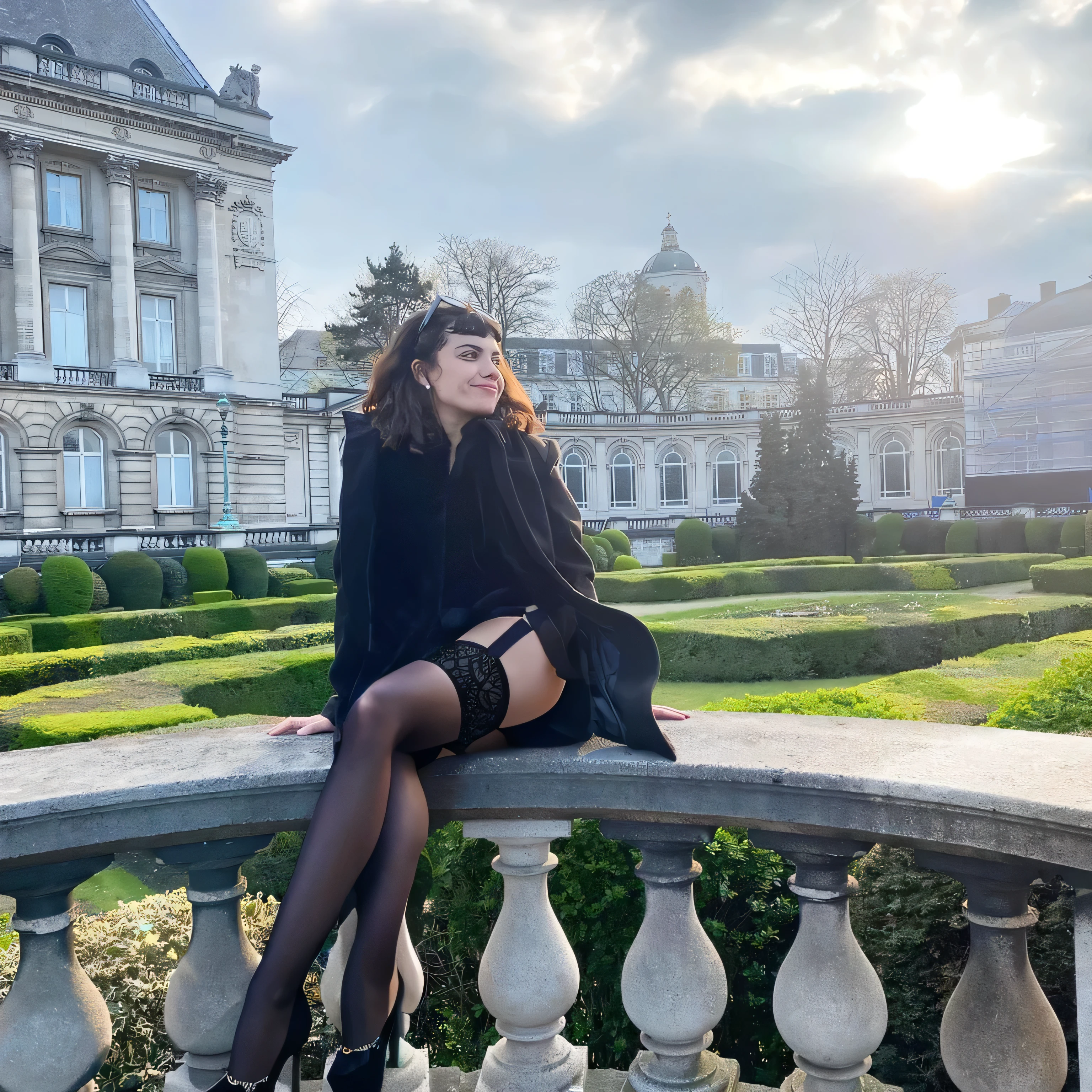 1girl, (sheer stockings), red stilettos, super detailed, masterpiece, hyperealism, retina