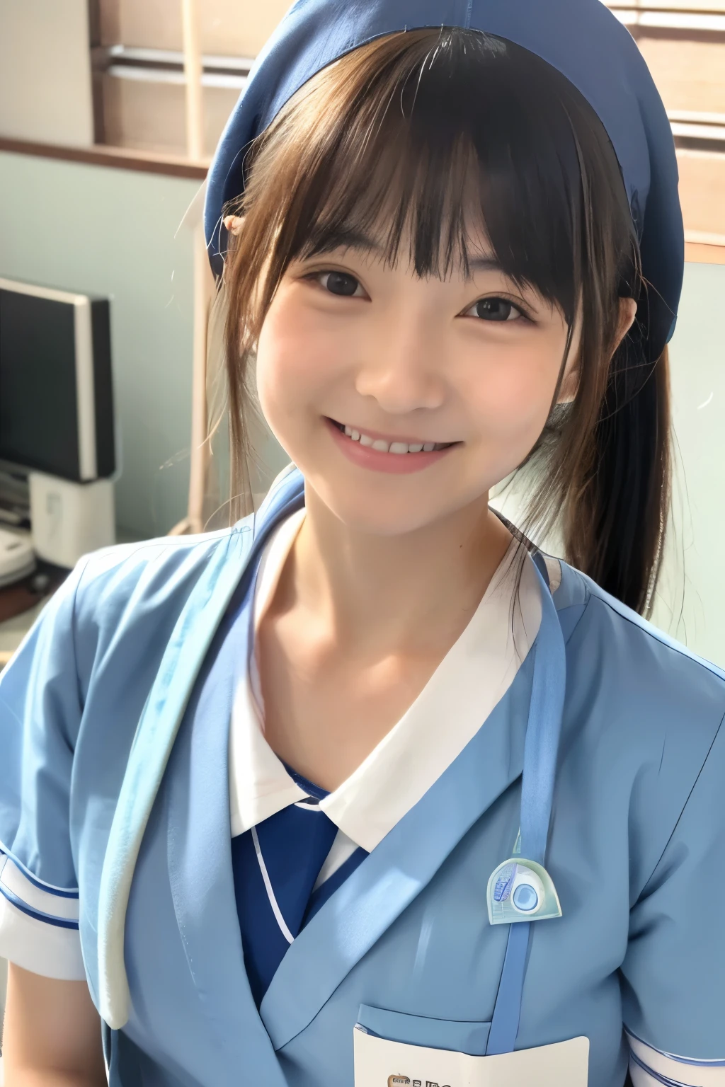cute,  アイドルのようにcute16歳少女、Smiling Kindly、、chool nurse&#39;s office、Small breasts、Exposed nipples、whole body、whole body像、RAW Photos、Genuine、Real、Realスティック、Raw photo、High resolution、Life、No copyright notice