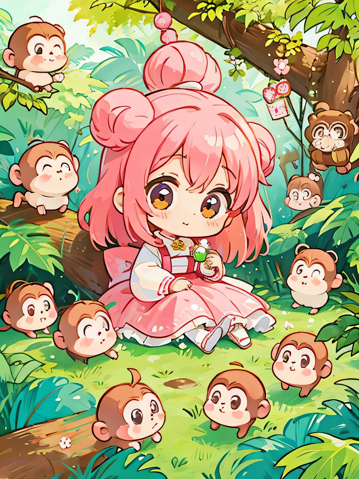 Momoko Sakura style, Kawaii Design, Chibi girl ey, monkorest