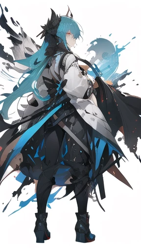 (two girls:1.2),leaning back with hands out in the air, two girlasterpiece, highest quality, official art:1.2), (flat color:1.5),(colorful),looking at the viewer, white background, ,(2D:1.5)