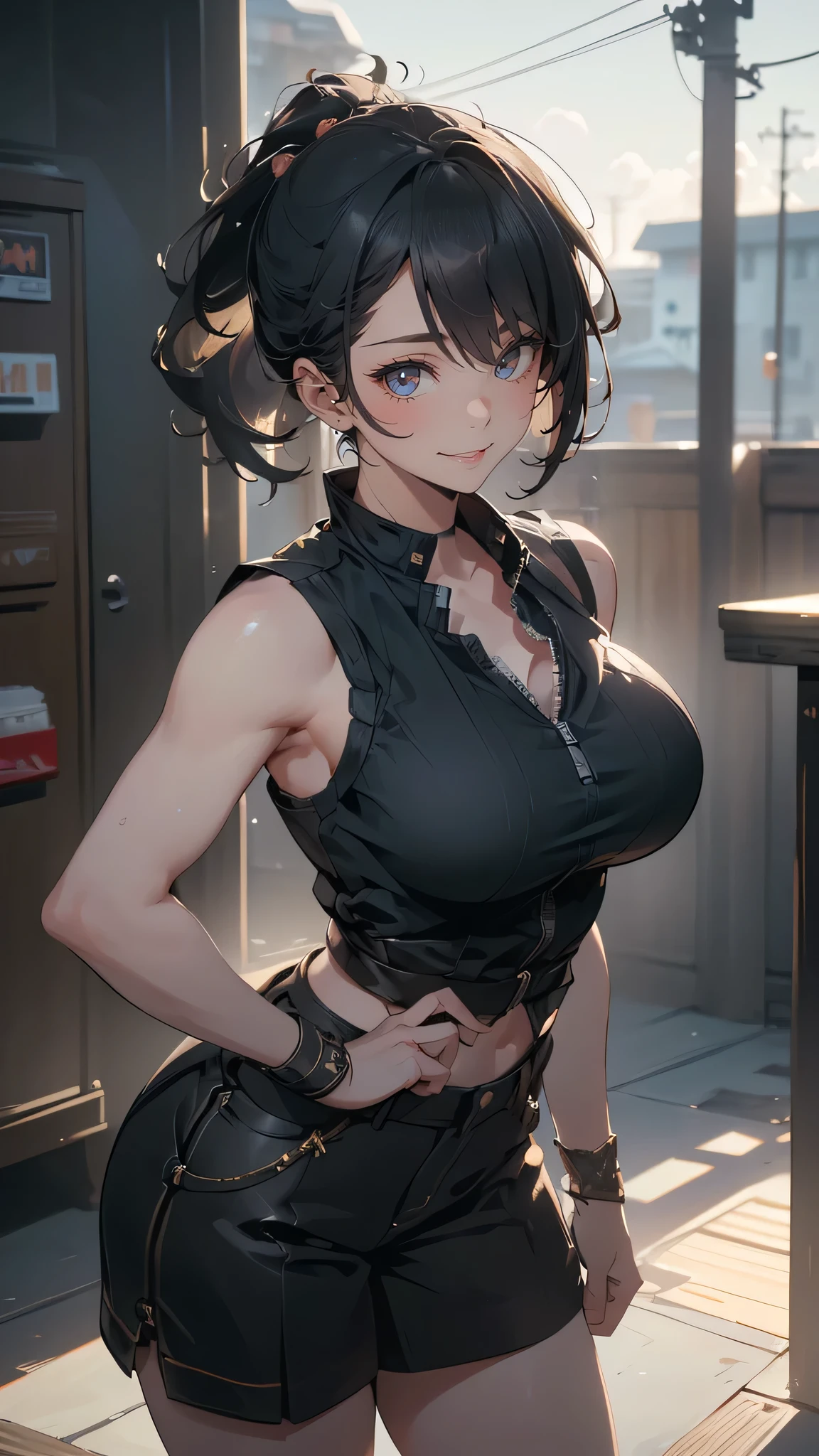 (random boyish fashion),(random pose),(random hairstyle),(large breasts:1.5),(Highest image quality, (8K), Ultra-realistic, Best Quality, High quality, High Definition, high quality texture, high detailing, Beautiful detailed, fine detailed, extremely details CG, Detailed texture, realistic representation of face, masterpiece, presence)