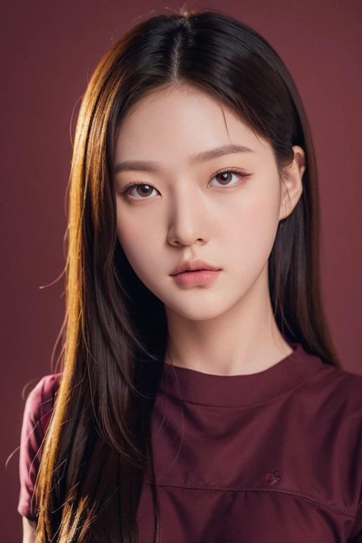 (best quality,masterpiece:1.2),8k,ultra high res,ultra detailed,best quality,looking at viewer,perfect lighting,flat light,ultra high quality,ultra high res,masterpiece,photorealistic,detailed face,(simple background),(maroon background),
