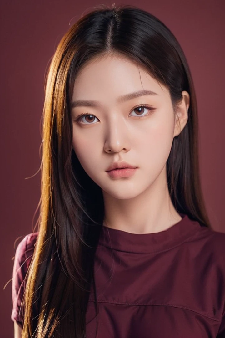 (best quality,masterpiece:1.2),8k,ultra high res,ultra detailed,best quality,looking at viewer,perfect lighting,flat light,ultra high quality,ultra high res,masterpiece,photorealistic,detailed face,(simple background),(maroon background),