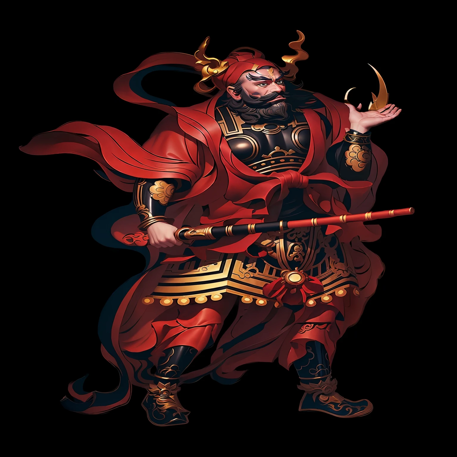 Man holding a steel whip, Holding silver ingot, Wear a headscarf, Wearing armor，Look ahead, From Chinese mythology, Inspired by Hu Zaobin, Wearing a gauze hat, The legendary god holding a steel whip, The God of Wealth in Chinese Mythology, Taoist God of Wealth Zhao Gongming, Onmyoji Portrait, Onmyoji detailed art, 
