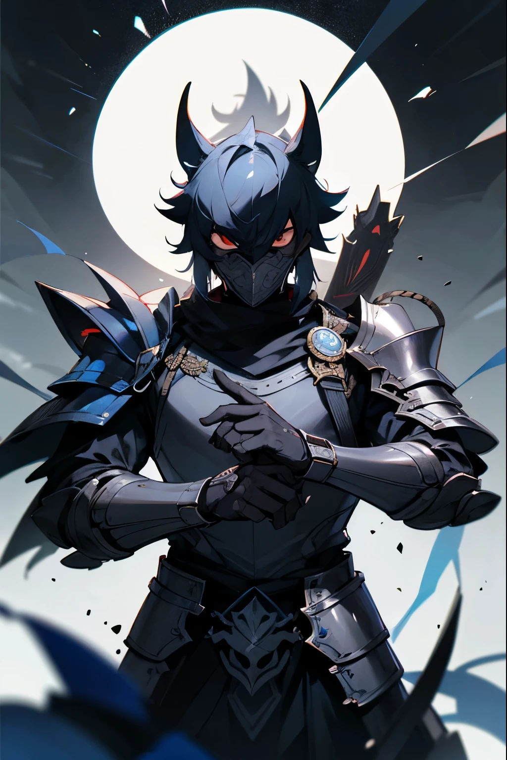whole bodyが見える、maskをかぶっている、Based on black、Armor、male、Deformed character、character、mask、I can't see your face、whole body、Astringent、SF、Toes