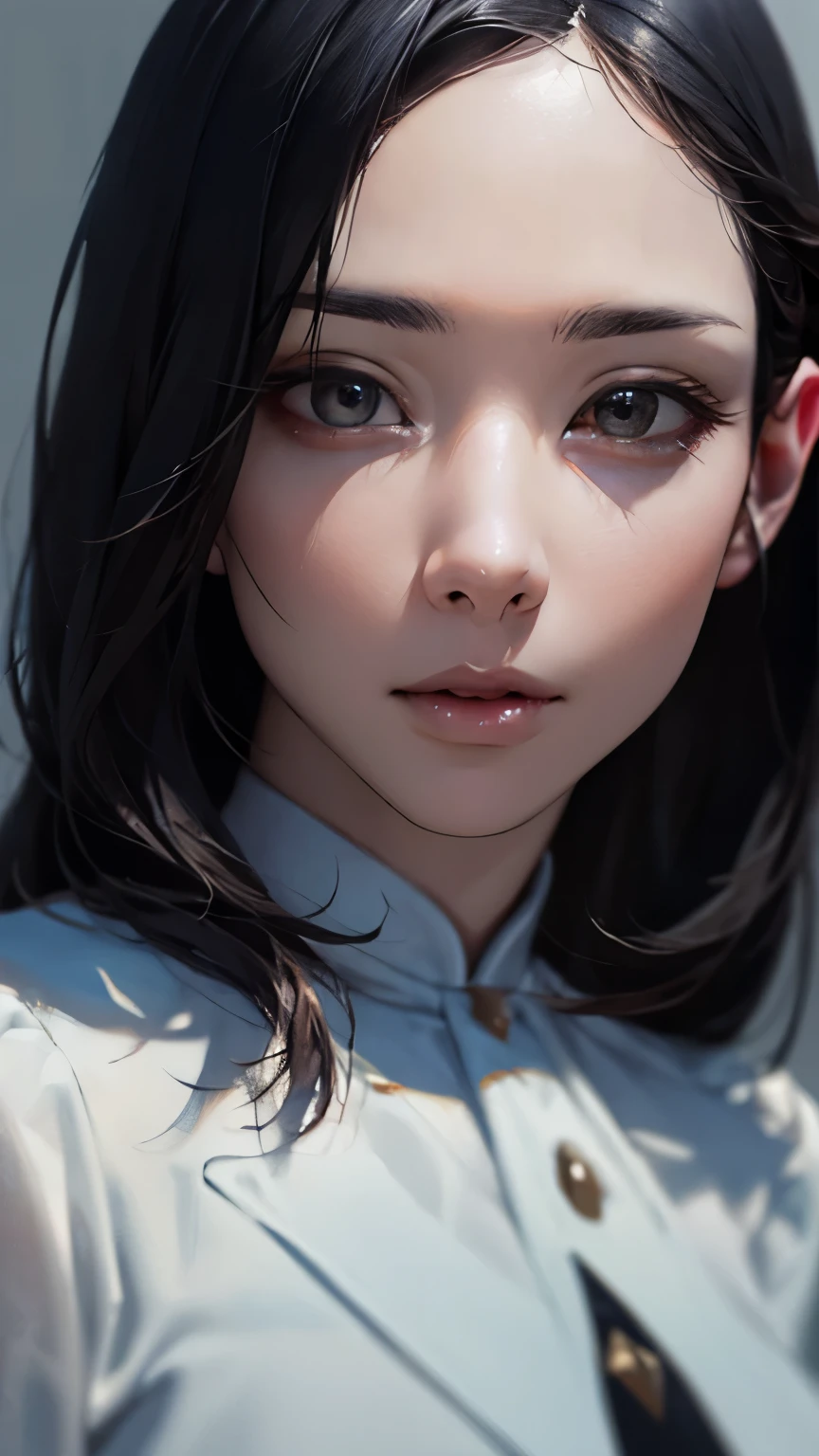 (highest quality、8k、32k、masterpiece)、(Realistic)、(Photorealistic:1.2)、(High resolution)、Very detailed、Very beautiful face and eyes、1 girl、Round and small face、(Droopy eyes:1.3), Narrow waist、Delicate body、(close、highest quality、Attention to detail、Rich skin detail)、(highest quality、8k、Oil paint:1.2)、Very detailed、(Realistic、Realistic:1.37)、Bright colors
