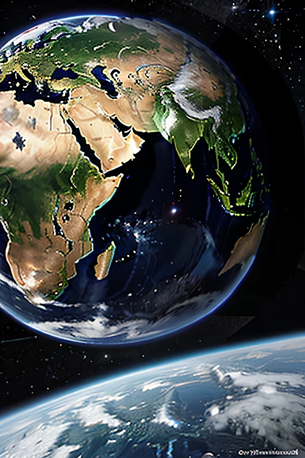 earth viewd in the midle if the black space