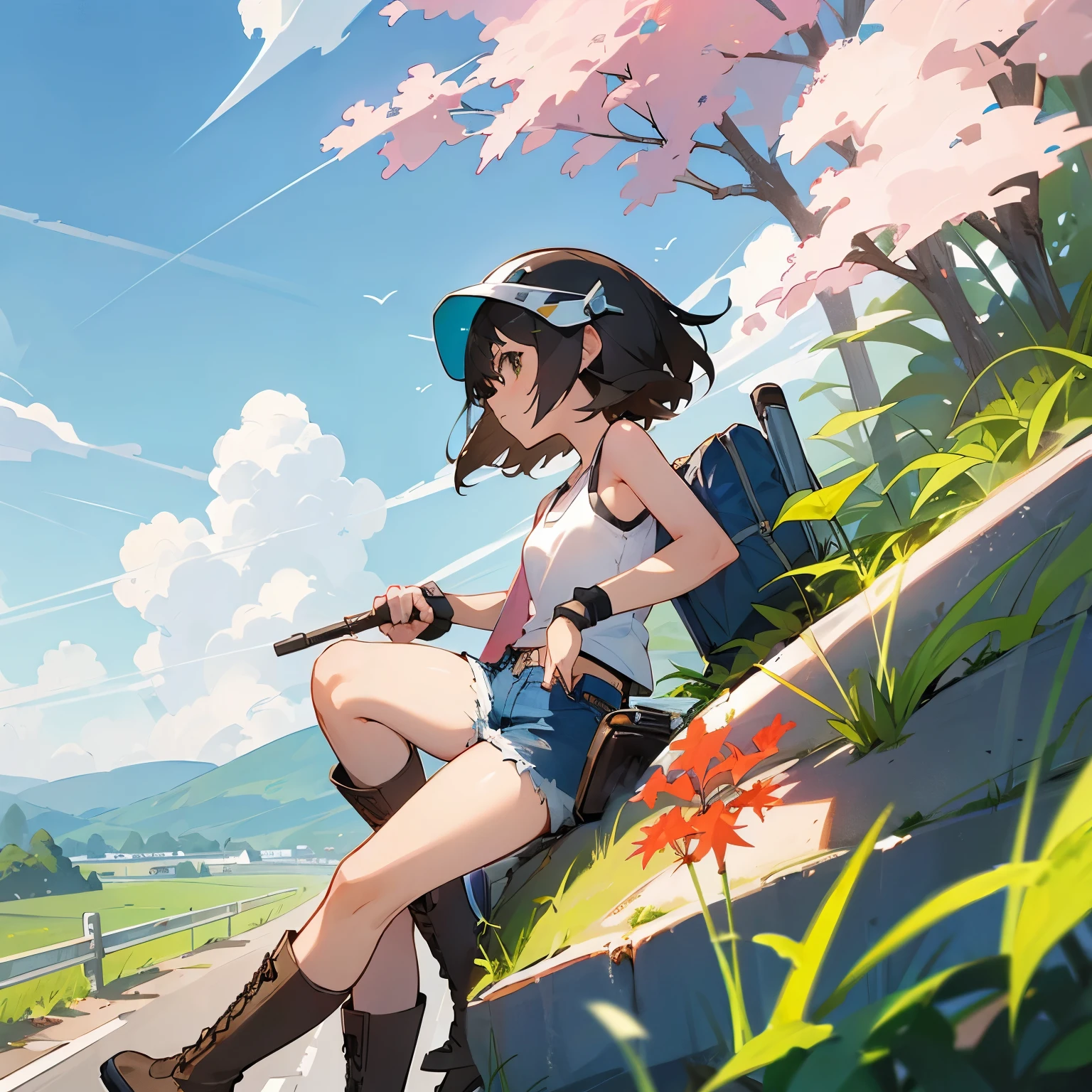 (Grassy slope、weed:1.5)