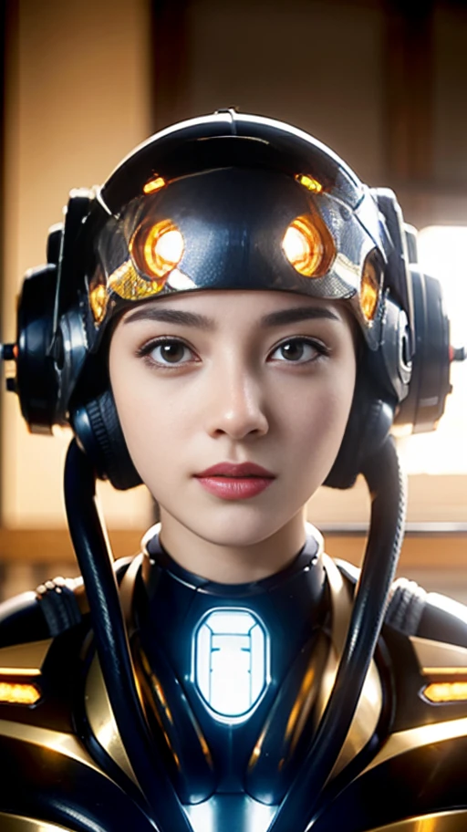 Realistic picture 8k,Masterpiece,Top quality,Maximum details,perfect composition,The light is warm and comfortable for the eyes.,Girl in bikini  metal robot machine octopus create 
