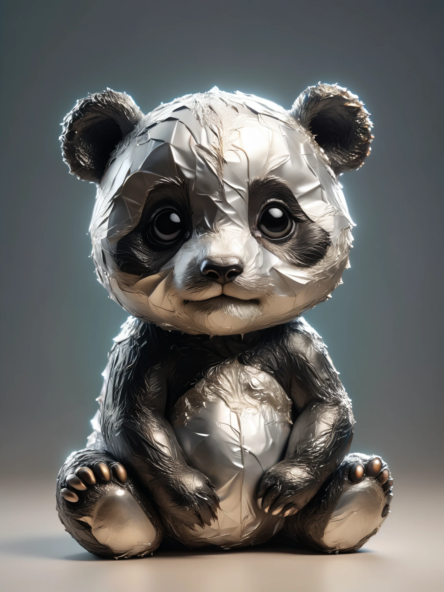 Cute baby panda cuban hybrid, Cuban Baby, Upright, Wide-angle, Very detailed, Professional Digital Painting, Art Station, Concept Art, Smooth, Sharp focus, No blur, No depth of field, Extreme illustration, Unreal Engine 5, Photorealism ral-alufoil