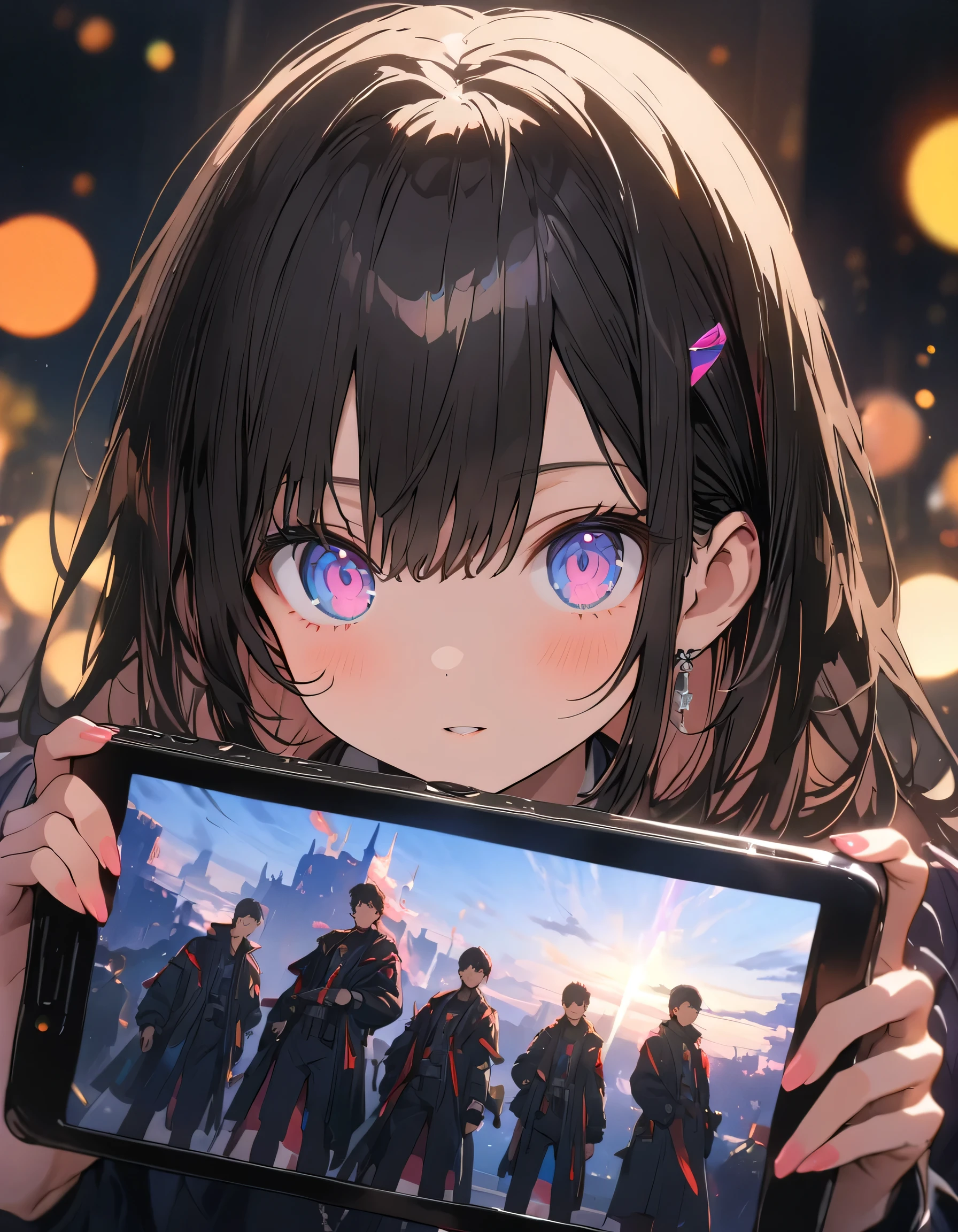 最high quality, masterpiece, High resolution, One girl,chinese wedding dress,hair ornaments,necklace, jewelry,Beautiful Face,On top of that_body, Tyndall effect,Official anime moe art,(Detailed head、Detailed hair)、(Smooth Skin) Dark Studio, Rim Light, Two-tone lighting,(Skin with attention to detail:1.2), 8K Ultra HD, Digital SLR, Soft lighting, high quality, Volumetric lighting, Frank, photograph, High resolution, 4K, 8k, Bokeh、(最high quality、masterpiece、High resolution、detailed)、anime style、Flat Style、(eyes shining iridescent colors illuminated light, Delicate and beautiful face, ),  BREAK,Dynamic Angle、anime