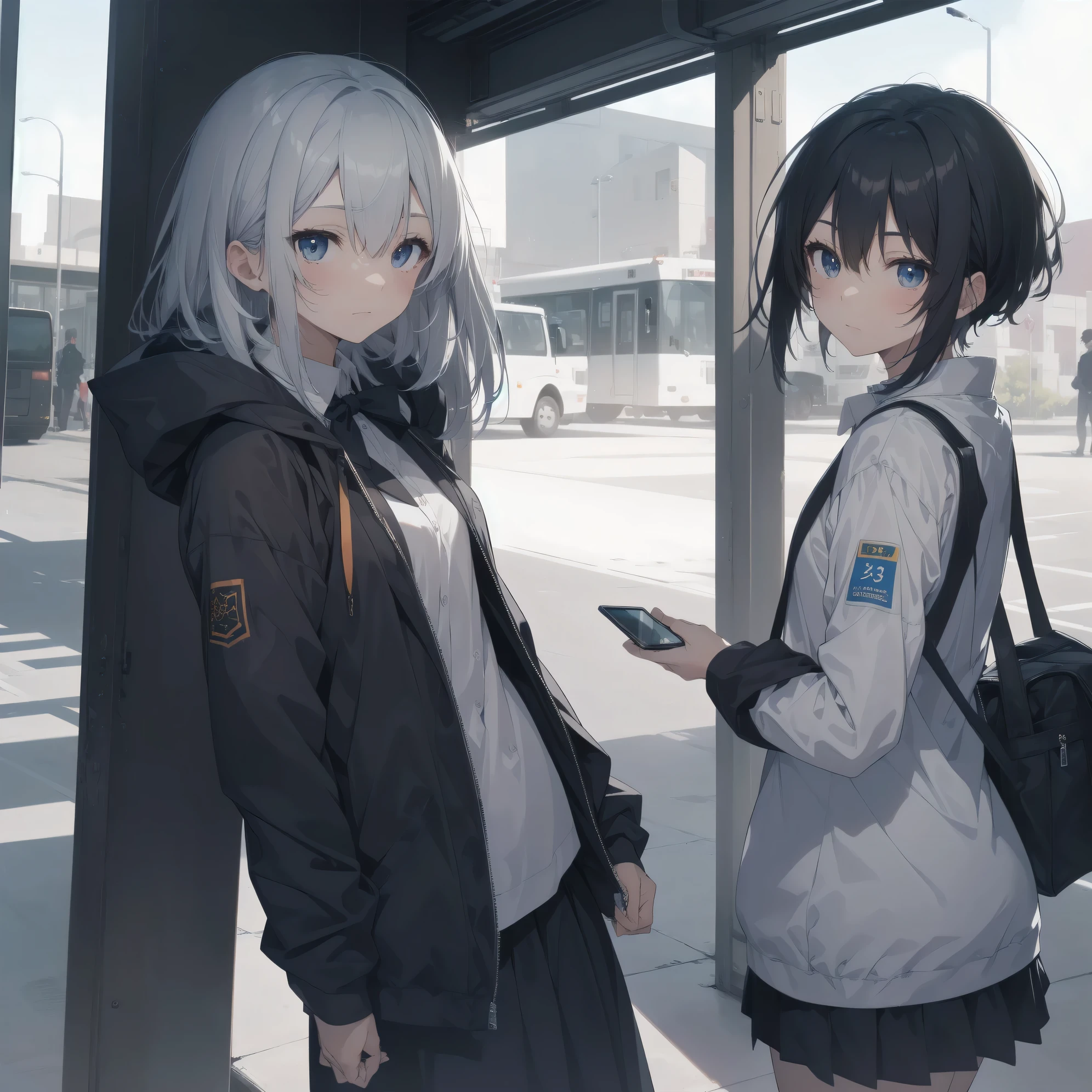 ultra-absurdres-Top quality by artist God, ultra-detailed, high resolution, anime moe artstyle, best anime 8k konachan wallpaper, pixiv contest winner, pool:2810, perfect anatomy,break, 1girl, (Please draw a girl walking sleepily to school alone. )break,(Solo,little female, 13-year-old:1.3),Full limbs, complete fingers,a junior high school student,  (very short hair), short cut, flat chest, , small butt, small black eyes, beautiful detailed eyes, well-proportioned iris and pupils, expressive eyes, highres detailed hair, soft expression, school_uniform, bowtie, collared shirt.  pleated skirt,(Detailed Lighting), (Detailed background), in the School commute route. break,super detailed skin, Best cinematic lighting powered by famous artist, 8k,beauty illustration,photoshop_(medium),very aesthetic,break,((artist:liduke )), artist:bolze ,artist:oyari ashito ,artist:kantoku ,