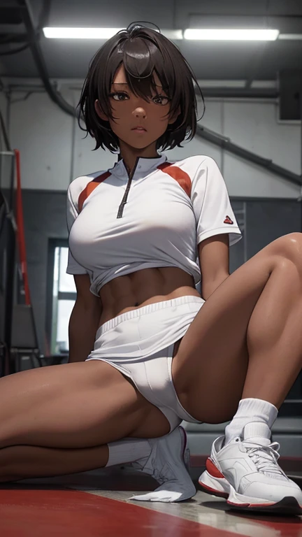 Libido ((((((boy))))),Tong,big breasts,big bag,Reclining,first person perspective,spread legs,dark atmosphere,8K,Cinematic lighting effects,textured skin,best quality,Narrative images,Narrative images,dynamic blur,action pose,Viewing angle by height,Physical Education student,basketball suit,Classroom,with brown skin,Serious expressions,Hot gas,abs,full body, Bare legs,White short socks,sitting,Undress,Take off your pantuscle