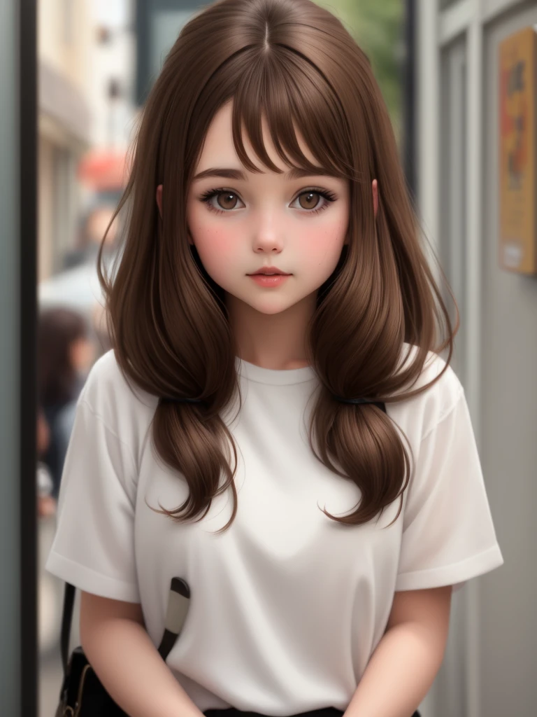 Brown hair girl, people, emulsion