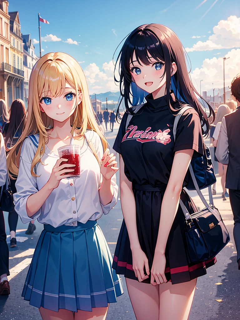 High school girls on a trip to France、Looks like a lot of fun、anime、Everything sparkles、Beautiful scenery、